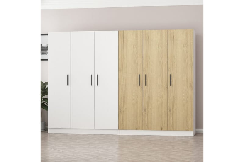 Garderobe Cambrian 270 cm - Hvit/Brun - Oppbevaring - Garderober & garderobesystem