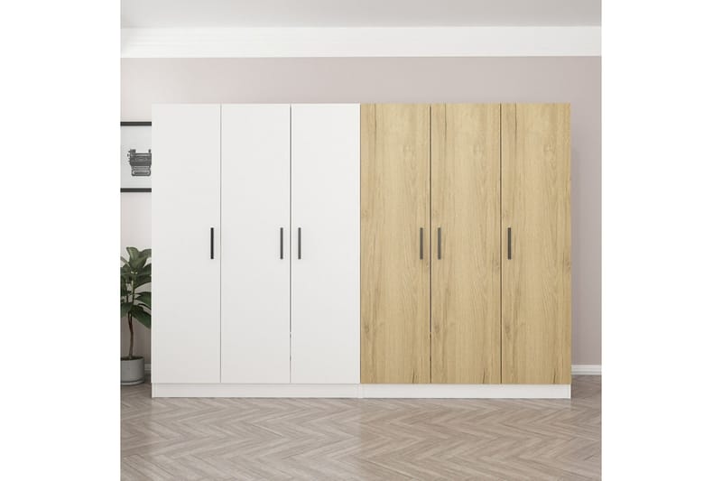 Garderobe Cambrian 270 cm - Hvit/Brun - Oppbevaring - Garderober & garderobesystem