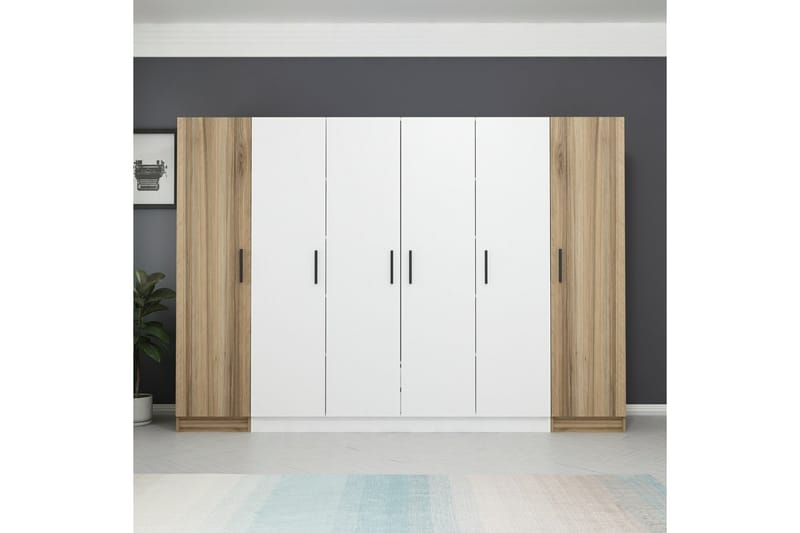 Garderobe Cambrian 270 cm - Hvit/Brun - Oppbevaring - Garderober & garderobesystem