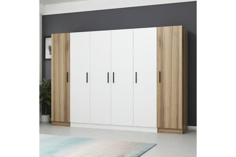 Garderobe Cambrian 270 cm - Hvit/Brun - Oppbevaring - Garderober & garderobesystem