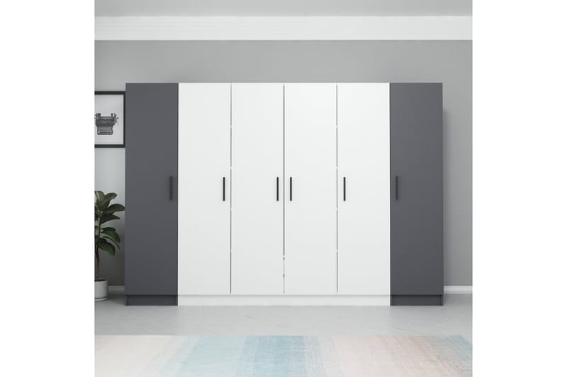 Garderobe Cambrian 270 cm - Hvit/Grå - Oppbevaring - Garderober & garderobesystem