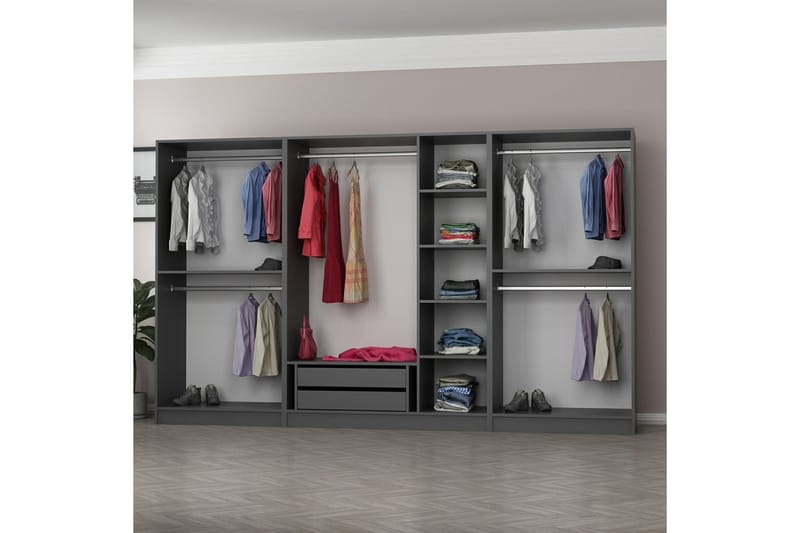 Garderobe Cambrian 315 cm - Antrasitt - Oppbevaring - Garderober & garderobesystem