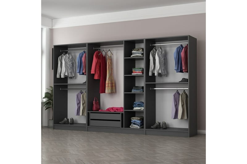 Garderobe Cambrian 315 cm - Antrasitt - Oppbevaring - Garderober & garderobesystem