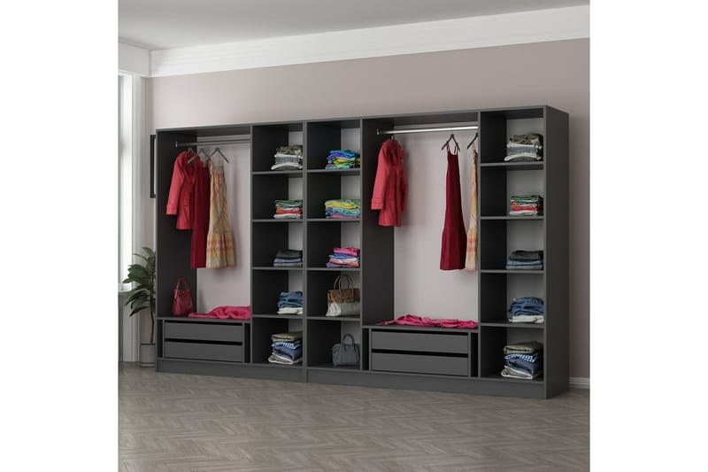 Garderobe Cambrian 315 cm - Antrasitt - Oppbevaring - Garderober & garderobesystem