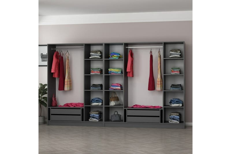 Garderobe Cambrian 315 cm - Antrasitt - Oppbevaring - Garderober & garderobesystem