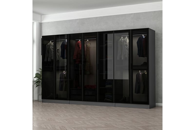 Garderobe Cambrian 315 cm - Antrasitt - Oppbevaring - Garderober & garderobesystem