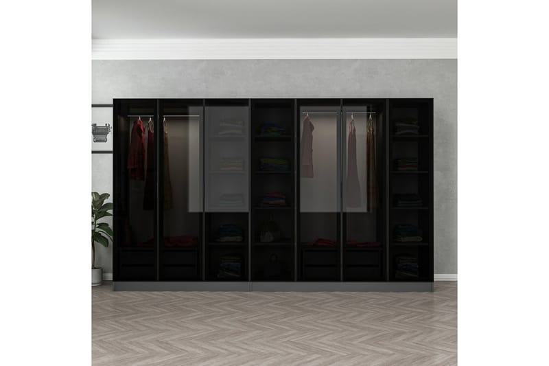 Garderobe Cambrian 315 cm - Antrasitt - Oppbevaring - Garderober & garderobesystem