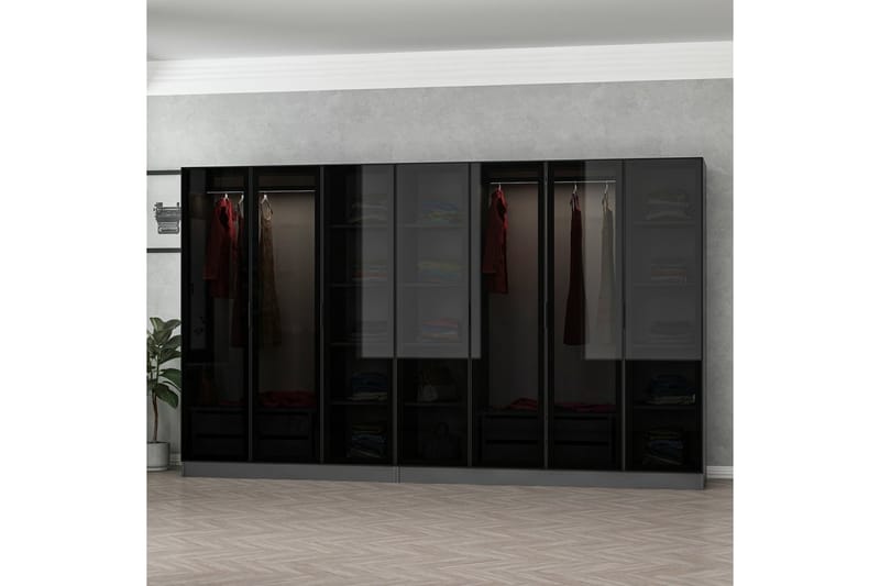 Garderobe Cambrian 315 cm - Antrasitt - Oppbevaring - Garderober & garderobesystem