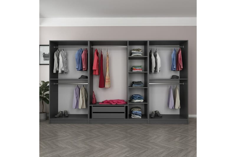 Garderobe Cambrian 315 cm - Antrasitt - Oppbevaring - Garderober & garderobesystem