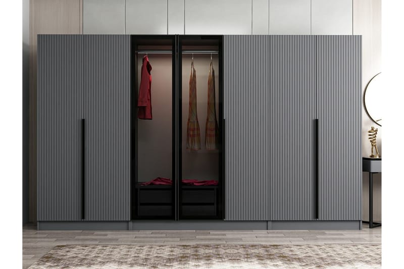 Garderobe Cambrian 315 cm - Antrasitt - Oppbevaring - Garderober & garderobesystem