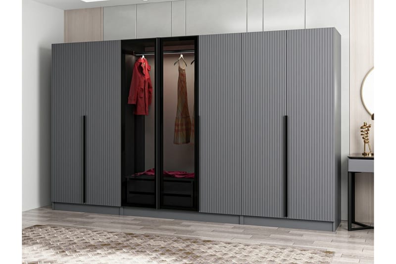 Garderobe Cambrian 315 cm - Antrasitt - Oppbevaring - Garderober & garderobesystem