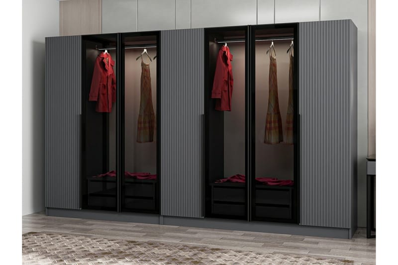 Garderobe Cambrian 315 cm - Antrasitt - Oppbevaring - Garderober & garderobesystem