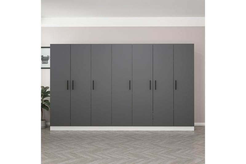 Garderobe Cambrian 315 cm - Grå/Hvit - Oppbevaring - Garderober & garderobesystem