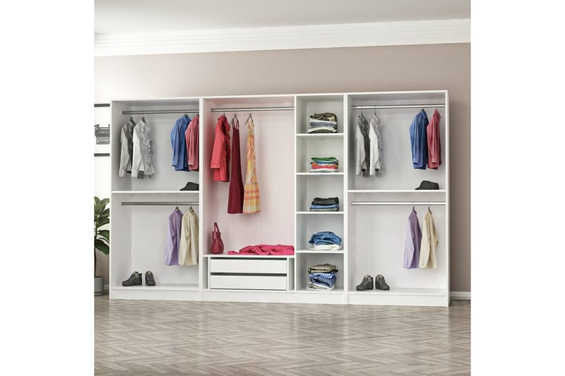 Garderobe Cambrian 315 cm - Hvit - Oppbevaring - Garderober & garderobesystem