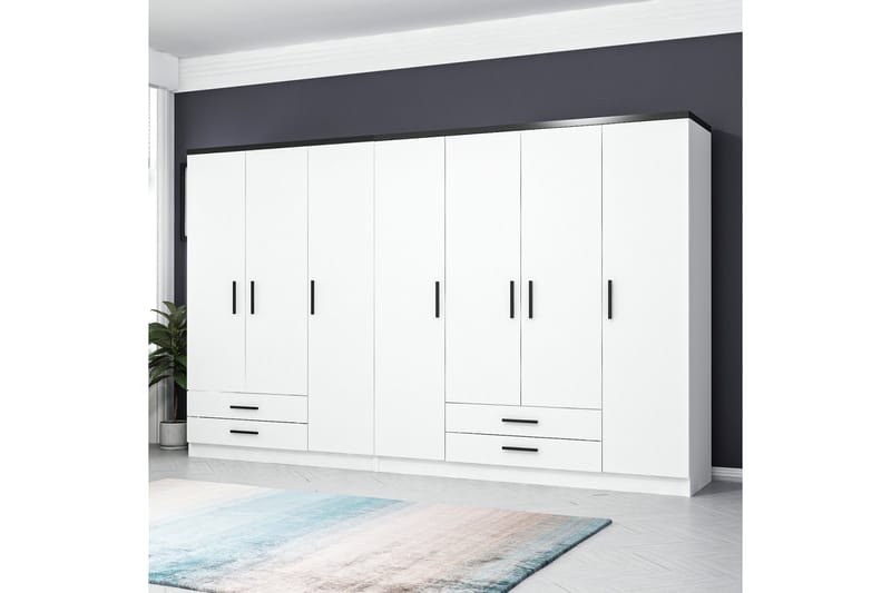 Garderobe Cambrian 315 cm - Hvit - Oppbevaring - Garderober & garderobesystem