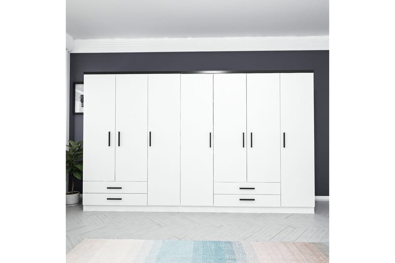 Garderobe Cambrian 315 cm - Hvit - Oppbevaring - Garderober & garderobesystem