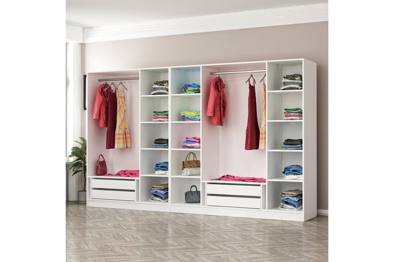 Garderobe Cambrian 315 cm - Hvit - Oppbevaring - Garderober & garderobesystem