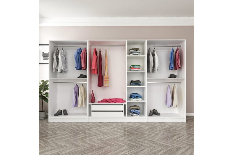 Garderobe Cambrian 315 cm - Hvit - Oppbevaring - Garderober & garderobesystem