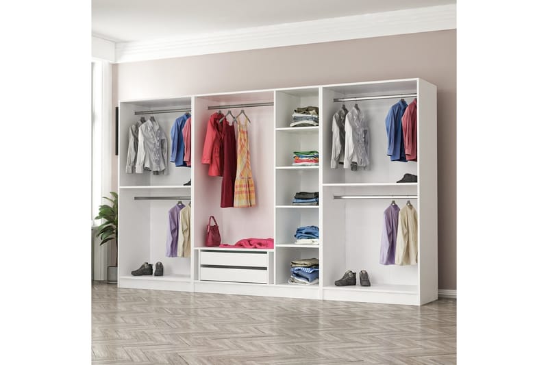 Garderobe Cambrian 315 cm - Hvit - Oppbevaring - Garderober & garderobesystem