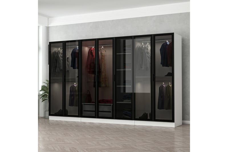 Garderobe Cambrian 315 cm - Hvit - Oppbevaring - Garderober & garderobesystem