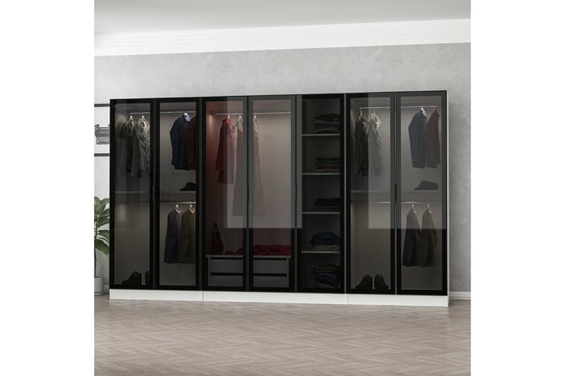 Garderobe Cambrian 315 cm - Hvit - Oppbevaring - Garderober & garderobesystem