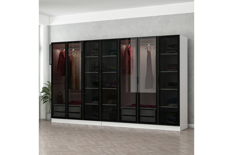 Garderobe Cambrian 315 cm - Hvit - Oppbevaring - Garderober & garderobesystem