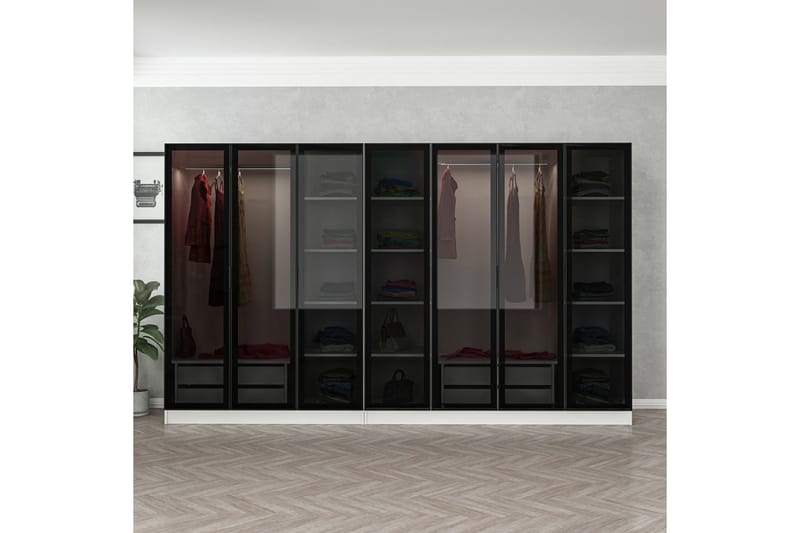 Garderobe Cambrian 315 cm - Hvit - Oppbevaring - Garderober & garderobesystem