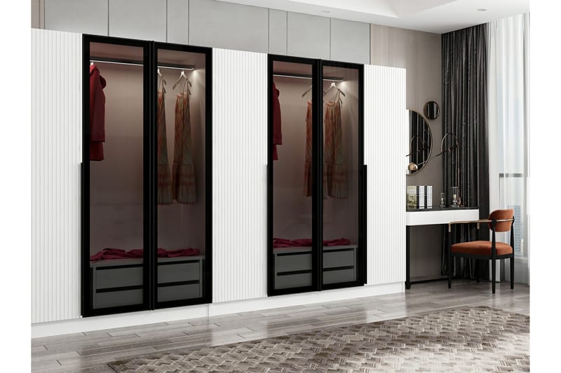 Garderobe Cambrian 315 cm - Hvit - Oppbevaring - Garderober & garderobesystem