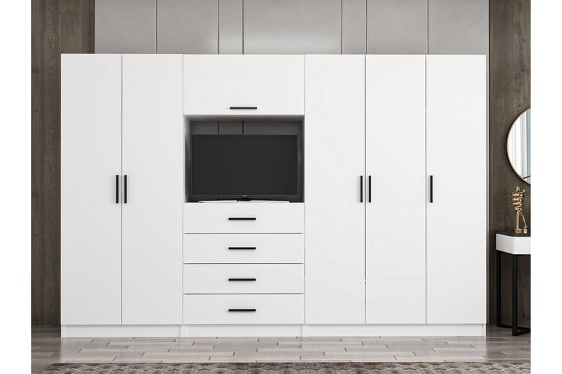 Garderobe Cambrian 315 cm - Hvit - Oppbevaring - Garderober & garderobesystem