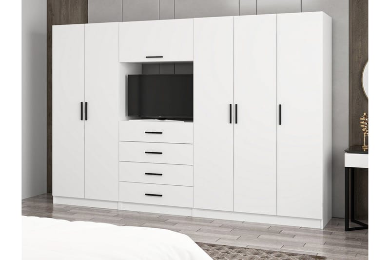 Garderobe Cambrian 315 cm - Hvit - Oppbevaring - Garderober & garderobesystem