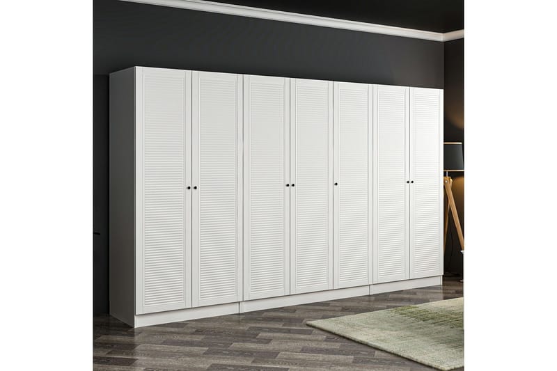 Garderobe Cambrian 315 cm - Hvit - Oppbevaring - Garderober & garderobesystem