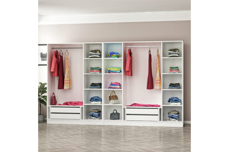 Garderobe Cambrian 315 cm - Hvit - Oppbevaring - Garderober & garderobesystem