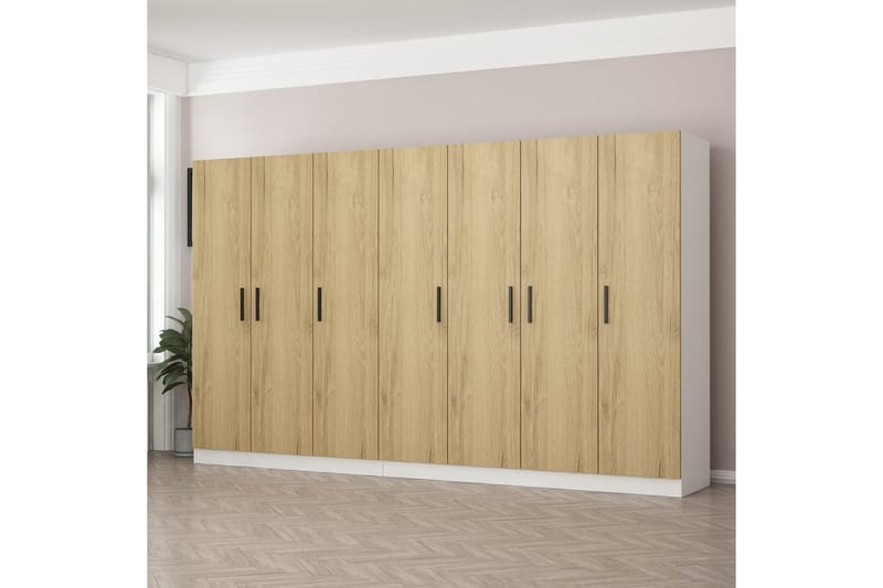 Garderobe Cambrian 315 cm - Valnøtt - Oppbevaring - Garderober & garderobesystem