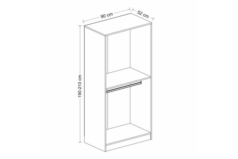 Garderobe Cambrian 90 cm - Antrasitt - Oppbevaring - Garderober & garderobesystem