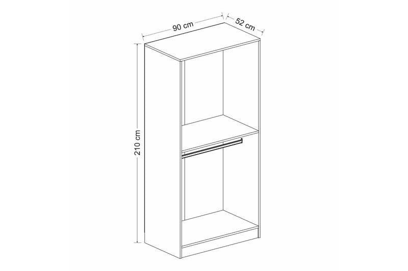 Garderobe Cambrian 90 cm - Antrasitt - Oppbevaring - Garderober & garderobesystem