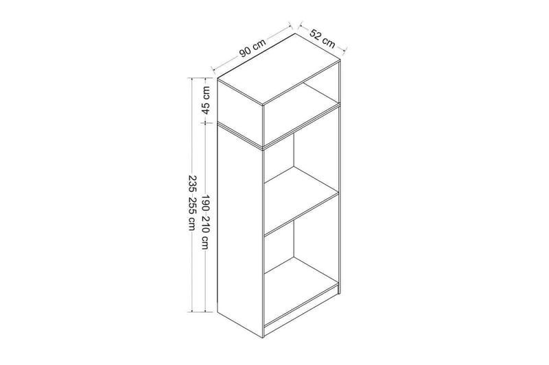 Garderobe Cambrian 90 cm - Antrasitt - Oppbevaring - Garderober & garderobesystem