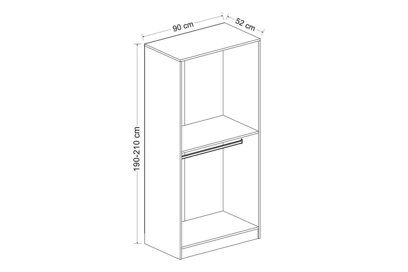 Garderobe Cambrian 90 cm - Eik - Oppbevaring - Garderober & garderobesystem