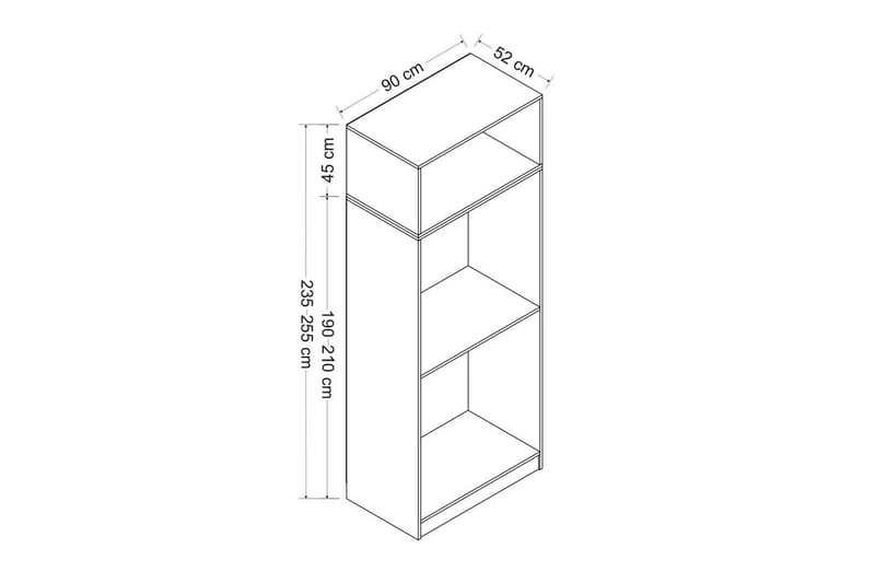 Garderobe Cambrian 90 cm - Hvit - Oppbevaring - Garderober & garderobesystem