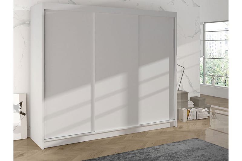 Garderobe Cyria 200x215 cm - Hvit - Oppbevaring - Garderober & garderobesystem