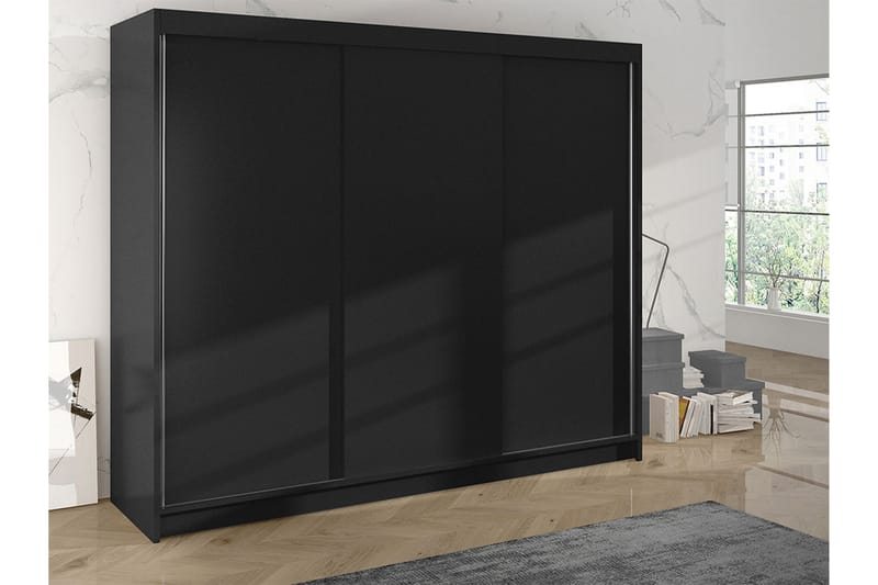 Garderobe Cyria 200x215 cm - Svart - Oppbevaring - Garderober & garderobesystem