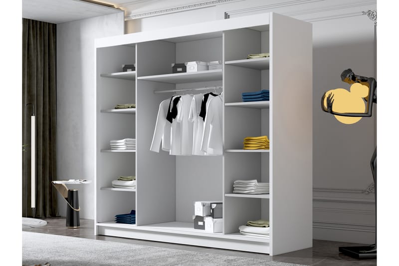 Garderobe Dianna 200x215 cm - Hvit - Oppbevaring - Garderober & garderobesystem