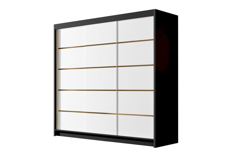 Garderobe Dianna 200x215 cm - Hvit/Svart - Oppbevaring - Garderober & garderobesystem