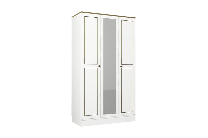 Garderobe Dunnam 105 cm - Hvit|Gull - Oppbevaring - Garderober & garderobesystem