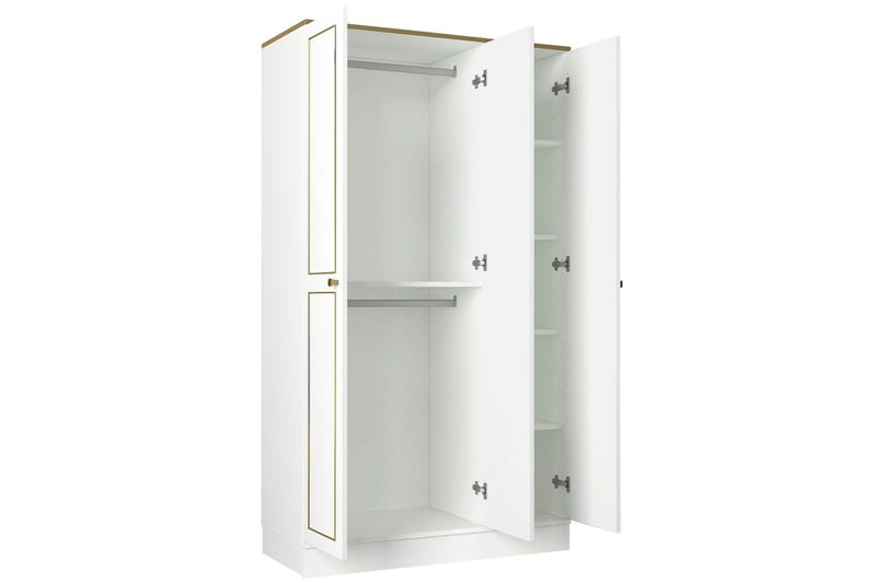 Garderobe Dunnam 105 cm - Hvit|Gull - Oppbevaring - Garderober & garderobesystem