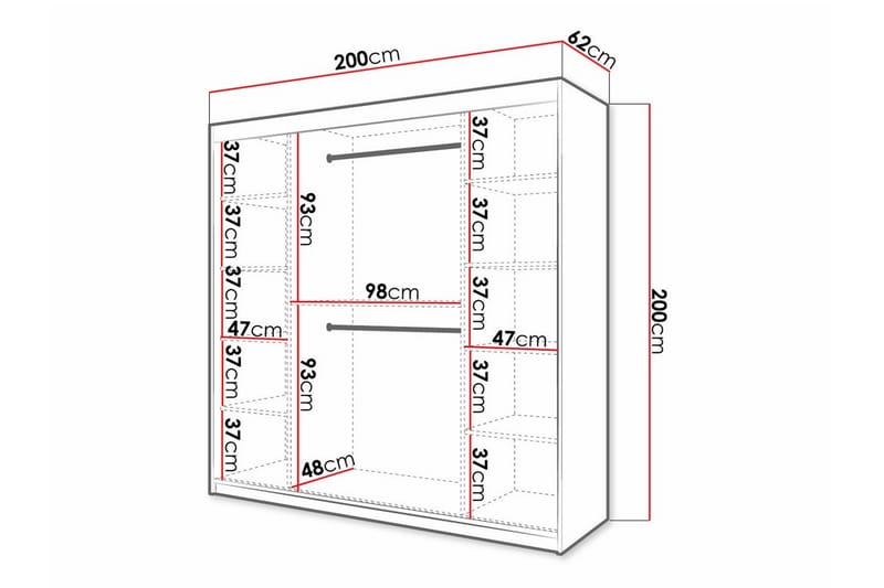 Garderobe Dunvegan - Hvid - Oppbevaring - Garderober & garderobesystem