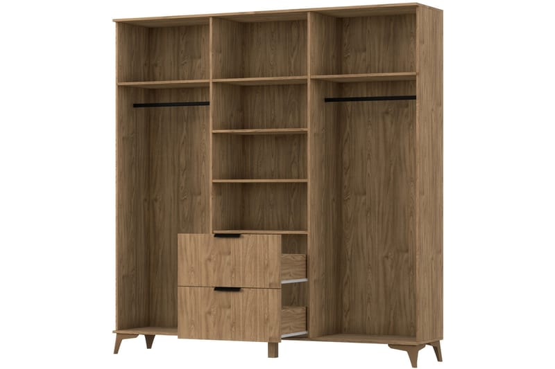 Garderobe Entsian 185x192 cm - Brun - Oppbevaring - Garderober & garderobesystem