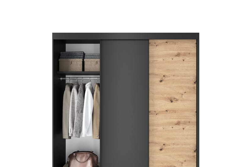 Garderobe Esville 120x220 cm - Brun - Oppbevaring - Garderober & garderobesystem