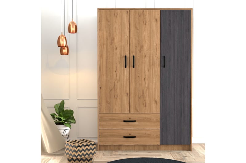 Garderobe Etersheim 48x120 cm - Natur/Grå - Oppbevaring - Garderober & garderobesystem