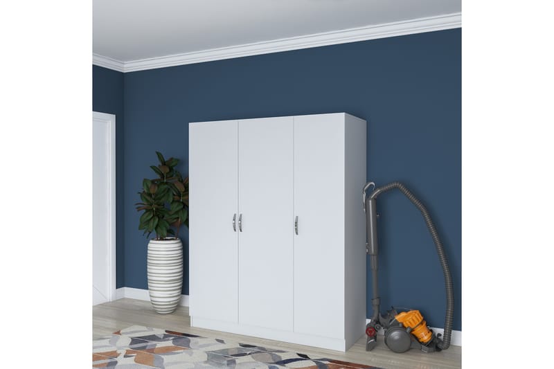 Garderobe Farmdon 55x145 cm - Hvit - Oppbevaring - Garderober & garderobesystem