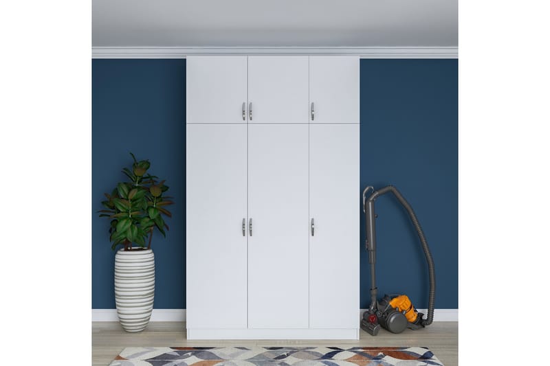 Garderobe Farmdon 6 Skap 55x145 cm - Hvit - Oppbevaring - Garderober & garderobesystem